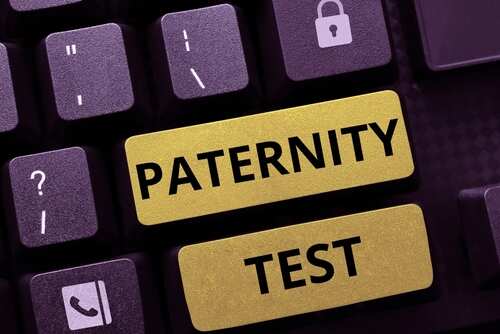 shutterstock_2211710773.jpg Close-up of a keyboard with keys labeled 'PATERNITY' and 'TEST'