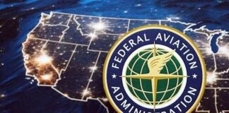 Federal Aviation Administration logo over a map of the United States