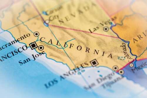 shutterstock_2576451461.jpg Close-up of a map highlighting California and major cities