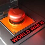Tucker’s World War III Warning Shocks All A large red button labeled 'WORLD WAR III' under a transparent cover