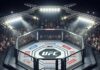EXPLOSIVE Trump Arrival Rocks UFC Crowd UFC octagon surrounded by a crowd in a sports arena