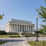 Lincoln Memorial with columns on a sunny day