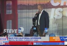 Hilton takes slim lead over Becerra in California governor race