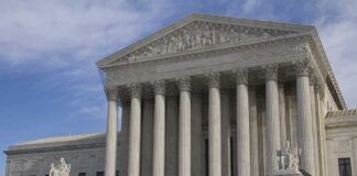 United States Supreme Court building with grand columns and steps