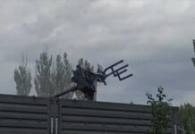 Russian mobile fire group training goes wrong while using a YakB-12.7
