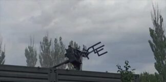 Russian mobile fire group training goes wrong while using a YakB-12.7