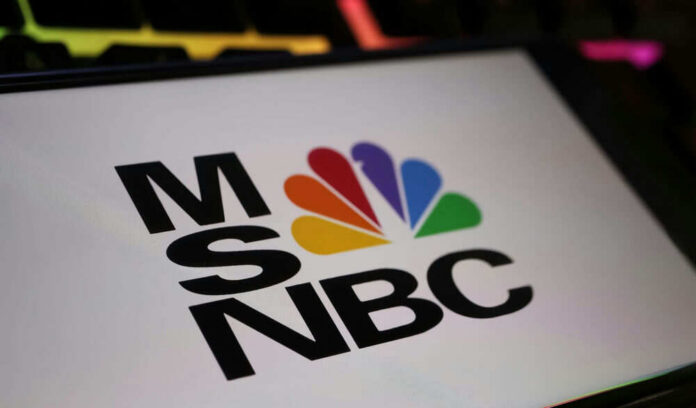 MSNBC logo with colorful peacock emblem.
