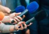 Hollywood Split, Zero Drama Reporters holding colorful microphones