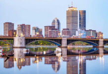 River Mystery After Browns-Steelers Trip City skyline and bridge reflecting on calm water