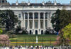 Trump Needles Biden – Xi Cracks Up The White House with tourists in the foreground.