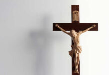 Wooden crucifix with a figure of Jesus Christ