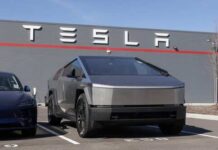 Newsom Torches Registration Loophole Tesla Cybertruck parked in front of a Tesla building